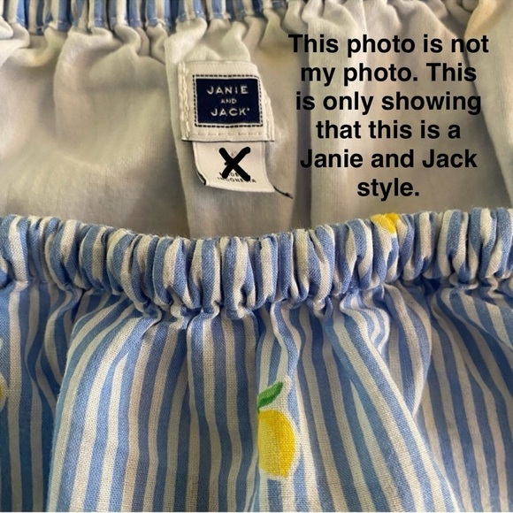 Janie & Jack Girl's Blue Striped Lemon Ruffle Romper Shorts Size 5T - Picture 6 of 14